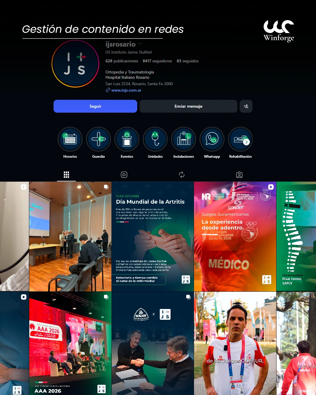 Gestión de contenido en redes de Instituto Dr. Jaime Slullitel
