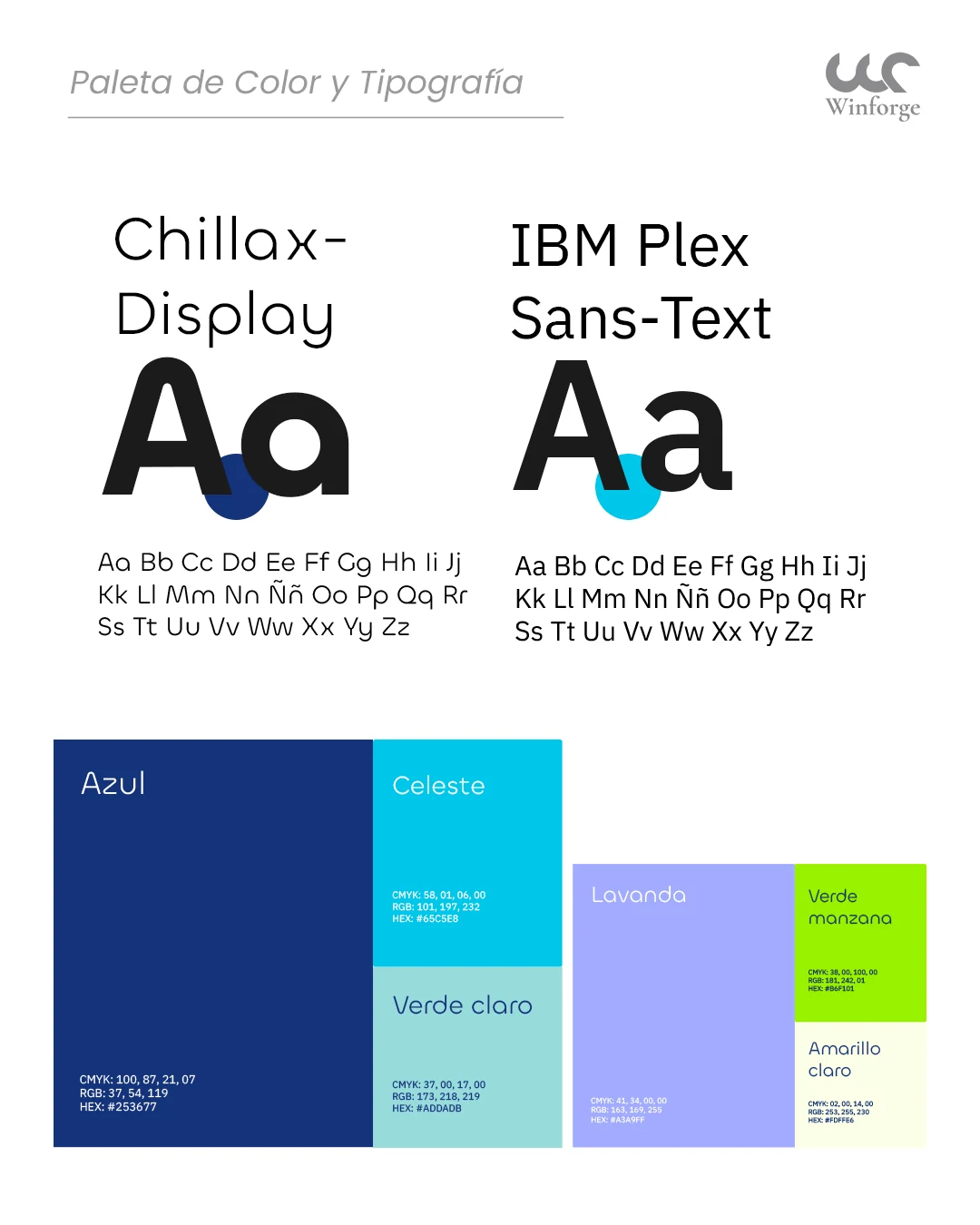 Paleta de color y tipografía de Grupo Retina